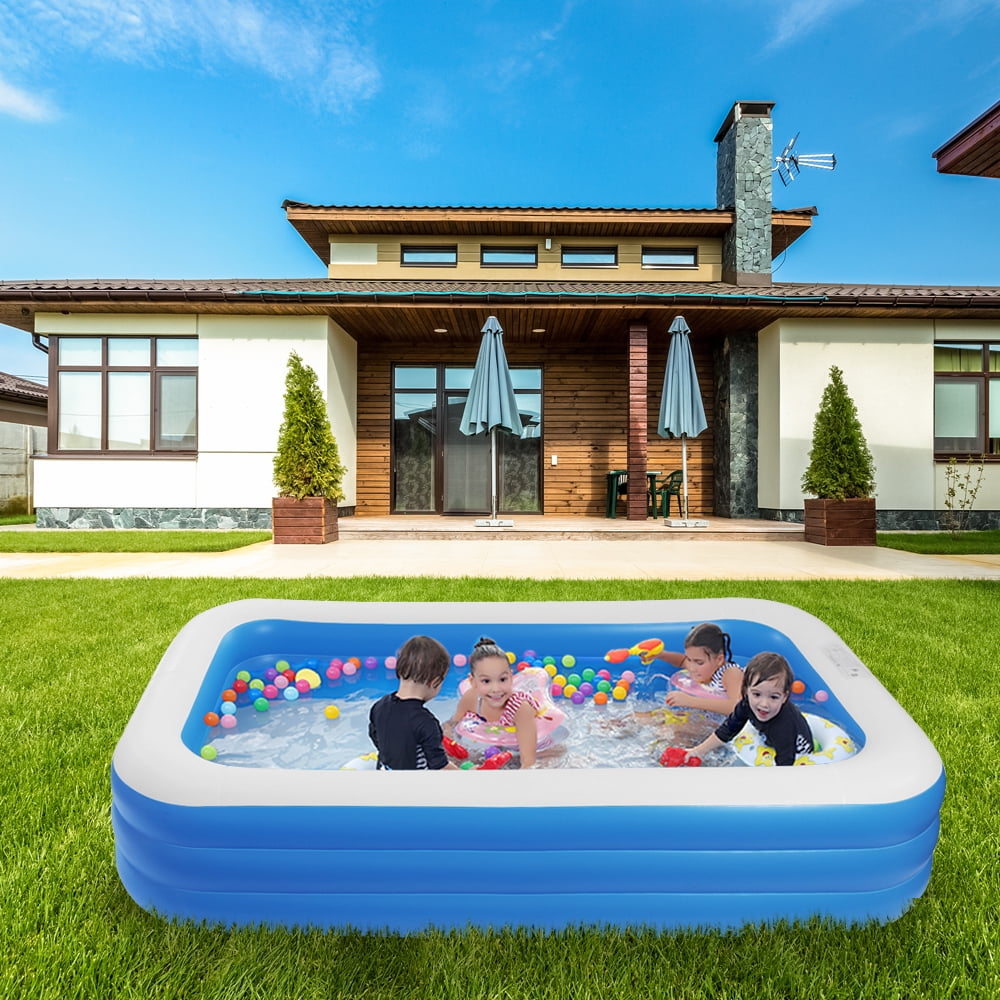 Inflatable Swimming Pool, 120 x 72 x 22 inches Rectangle Blow Up Pool