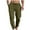 Green, variant on WREESH Men's Linen Pants Casual Linen Drawstring Pocket Elastic Belt Straight Solid Pants Beige