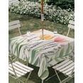 thumbnail image 3 of Square Outdoor Tablecloth with Umbrella Hole Spring Floral Outside Table Cloth Waterproof Patio Table Cover Pink Yellow Tulip Botanical Summer Zipper Tablecloths for Picnic Party Camping 60x60 Inch, 3 of 8