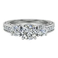 thumbnail image 5 of Three-Stone Engagement Ring Vintage Style Past Present Future Diamond Ring 14K White Gold 1.40 CT TW, 5 of 6