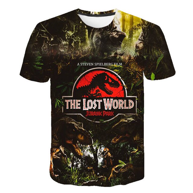 Camisetas de Dominion del Mundo Jurásico para niños y niñas, camisetas con estampado de dibujos animados, camisetas casuales de moda de verano de manga corta para niños, 8T Gao Jinjia LED