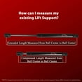 thumbnail image 3 of Lift Supports Depot Qty (2) 10mm Ball Socket "Quick Release" Lift Supports 20 Inch Extended x 60lbs Shocks Struts, 3 of 4