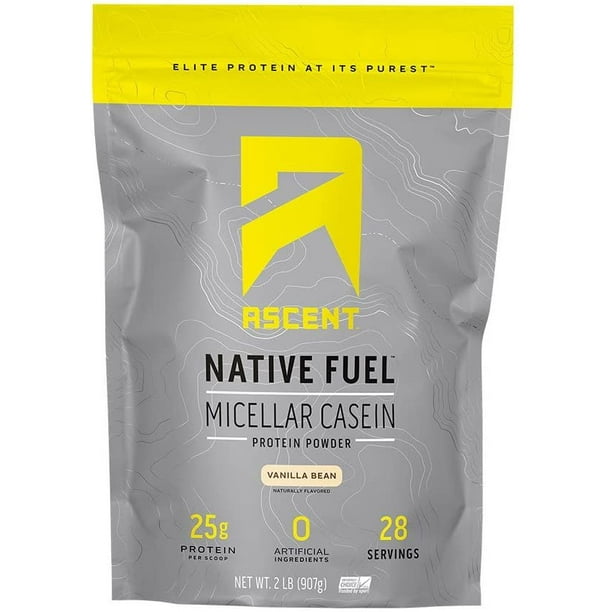 Ascent Native Fuel Micellar Casein Protein Powder 2 Lbs Vanilla Bean