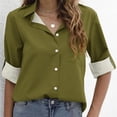 thumbnail image 2 of Eashery Women Button Front Shirts Lapel Neck Comfortable Blouse Linen Button Down Shirt Women AG S, 2 of 5