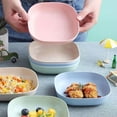 thumbnail image 6 of Large 14.5cm Square Plastic Plates Set of 4 Drop Proof and Easy Clean Kitchen Dinnerware, 6 of 6