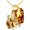 Amber, variant on Guodhu Wish Stone Pendant Necklace with Crystal Birthstone Gold Plated/Silvertone Gift Jewelry