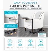 Stander Wonder Tray, Adjustable Swivel TV Tray Table, Large Laptop Stand, Couch Desk, Side Table & Gaming Desk, Tray for Eating on Couches, Chairs & Recliners, Black Base with Walnut Tray