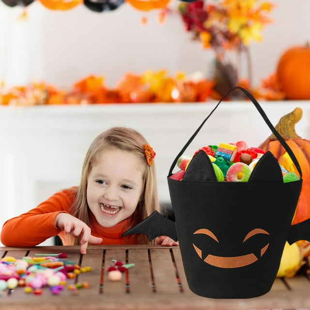RKSTN Seau d'Halloween, Sac Trick or Treat Réutilisable Sacs à Bonbons en Toile Multifonction Portable Pliable Réutilisable Goody Seau - Fournitures de Fête