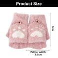 thumbnail image 2 of 2 guantes con forma de pata de gato y funda, de medio dedo, tejidos a mano, cálidos y con funda 758, 2 of 5
