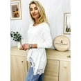 thumbnail image 3 of Women's Tops Long Sleeve Lace Trim U-Neck A Line Tunic Blouse, 3 of 6