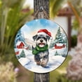 thumbnail image 4 of Hello Winter Schnauzer Frosty Morning Walk Welcome Snowy Christmas Round Wood Sign Miniature Schnauzer Dog Lover Hanging Wall Home Decor - 02018, 4 of 5