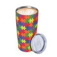 thumbnail image 2 of Juego de tres piezas de taza térmica portátil de acero inoxidable con pajita y aislamiento de 20 oz para el mes de concientización sobre el autismo, 2 of 7