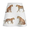 thumbnail image 6 of Four Leopards Graceful Poses White Women's High Waist Skirt Stretchy Casual Mini Skirt, 6 of 8