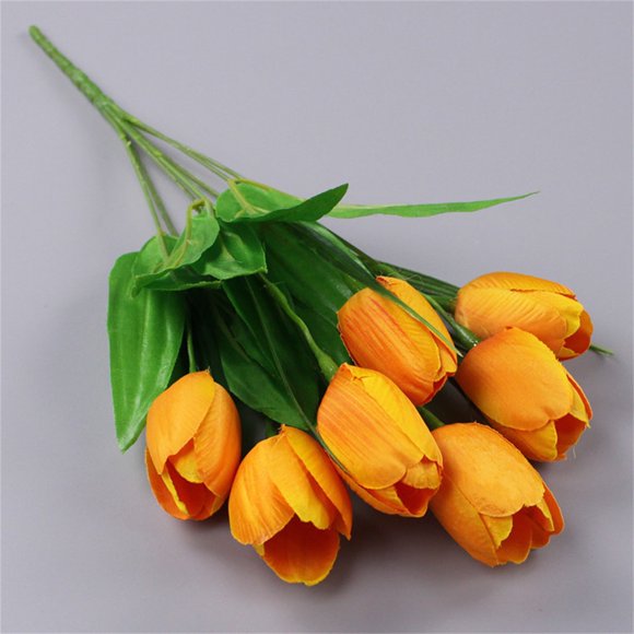 Relocy Fleurs Artificielles en Liquidation 7 Têtes Fleurs en Soie Artificielles Bouquet Mariage Maison Extérieur Taille 37Cm Disponible en 9 Couleurs Jaune