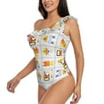 thumbnail image 2 of Easygdp Construction Equipments Worker Women's One Shoulder Ruffle Monokini Bathing Suits with Removable Chest Pad, Quick Drying - X-Large, 2 of 8