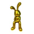thumbnail image 1 of GUOOL Modern Rabbit Statue Bunny Figurine Sculpture Resin Craft Sitting Posture Figure Left, 1 of 9