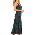 thumbnail image 4 of Sakkas Adela Women's Tie Dye Embroidered Adjustable Spaghetti Straps Long Dress - Teal - L/XL, 4 of 5