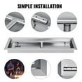 thumbnail image 4 of VEVOR 25.5x10 Inch Stainless Steel Rectangular Built H-Burner Drop-in Fire Pit Pan, 90K BTU, Silver, 4 of 9