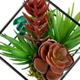 thumbnail image 7 of Northlight 7" Succulent Artificial Arrangement in Black Wire Terrarium - Green/Black, 7 of 7
