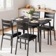 thumbnail image 1 of QinaQin Juego de comedor de 5 piezas para 4 personas, mesa cuadrada con estructura metálica y cubierta MDF, ideal para casa, oficina o restaurante, 1 of 7