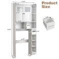thumbnail image 4 of Over The Toilet Storage Cabinet, Bathroom Shelf Over Toilet with 1 Drawer and 3 Side Shelves, Adjustable Panels Bathroom Storage Cabinet Organizer, White, 4 of 9