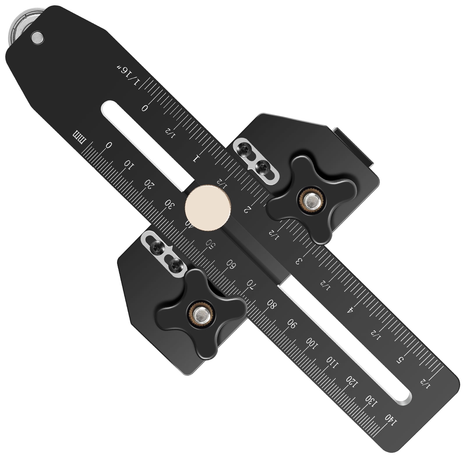 FUYGRCJ Table Saw Thin Rip Jig Guide Metal Woodworking Thin Ripping Guide Adjustable Narrow Thin Strip Repetitive Cutting Guide Safe and Fast Band Saw Jig for 3/8inch x 3/4inch T Slot