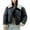 Black, variant on Oksale Cropped Puffer Jackets for Women Casual Lapel Quilted Outerwear Comfort Long Sleeve Overcoats for Winter 2025 White M