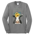 thumbnail image 2 of Wild Bobby, Good Food Good Mood Funny Cute Cow Animal Lover Mens Long Sleeve Shirt, Heather Grey, Large, 2 of 3