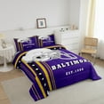 thumbnail image 2 of Erosebridal Sports Bedding American Football City Twin Bed Comforter Set, 3D Helmet Comforter Set Youth Bedroom, Purple Black Yellow Quilt - 1 Comforter 1 Pillowcase (Baltimore), 2 of 5