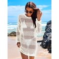 thumbnail image 3 of Vestido playero de crochet de malla ANRABESS, color crema, talla L, 3 of 8