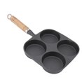 thumbnail image 1 of 4 Cup Egg Pan with Wooden Handle for Breakfast, Pancakes, Omelets, 1 of 4
