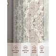 thumbnail image 6 of Beige Boho Sheer Curtains 45 Inch Length 2 Panels Set Window Treatments, Middle Century Ethnic Vintage Abstract Rod Pocket Semi Curtains for Living Room/Bedroom/Kitchen Décor, 104"W x 45"L, 6 of 7