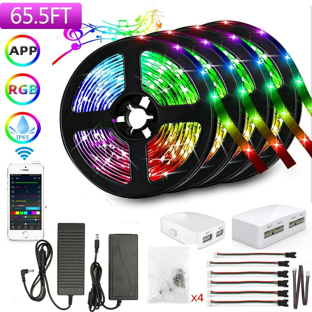 Dream Color LED Strip Lights RGBIC, 65.5ft Waterproof WiFi LED Light