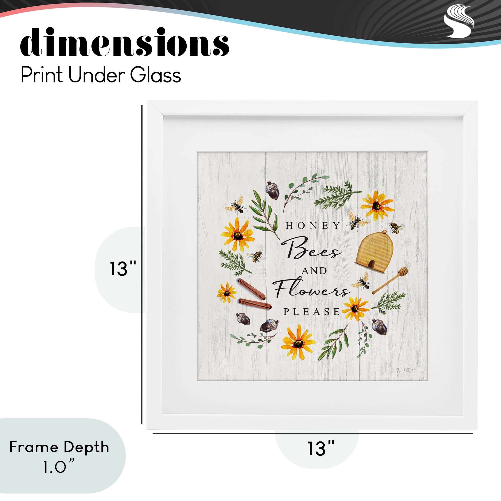 Stupell Industries Country Cottage Wreath & Quote White Framed Print Under Glass, design by Elizabeth Tyndall