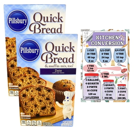 Date Quick Bread & Muffin Mix (2 pack) with Perdy Good Kitchen Chart