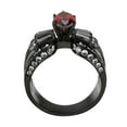 thumbnail image 2 of IP Black (Ion Plating) Stainless Steel Ring with AAA Grade CZ in Garnet for Women Style TK3776 Size 9, 2 of 4