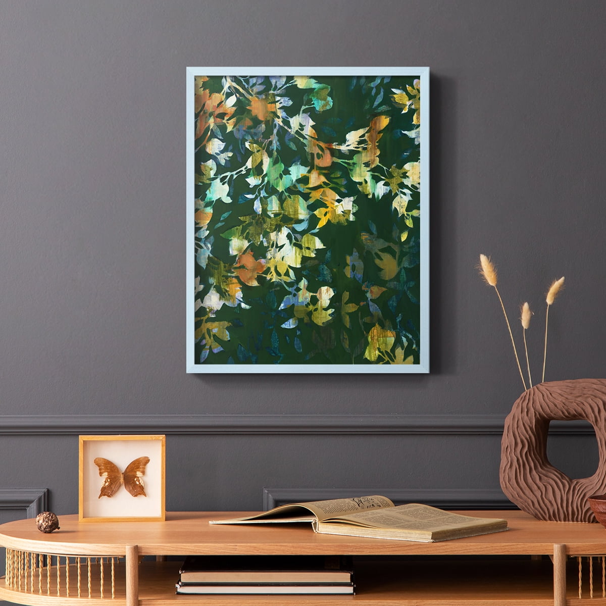 Whirlwind II Framed Print in Blue Solid Wood 11 x 14 Framed Print