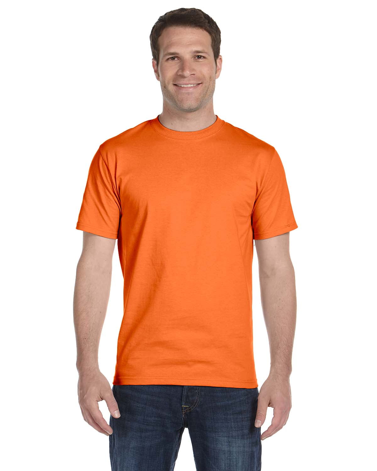 2 Ash / 2 Orange Hanes Mens 4 Pack Comfortsoft T-Shirt L Pack4