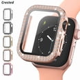 thumbnail image 2 of CIRUTVAL 2/3Pack Glass+Bling Case For Apple Watch  44mm 40mm 42mm 38mm Cover, Crystal Diamond iWatch Protector Case Slim PC Anti-Scratch Bumper Frame Protective Cover For iWatch Series SE/6/5/4/3/2/1, 2 of 9