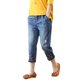 thumbnail image 1 of Gibobby Pantalones deportivos mujer Mujer Casual Cómodo Bordado Literario Elástico Cintura Alta Corte Pantalones Jeans(Rojo,G), 1 of 3