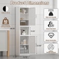thumbnail image 6 of Marcree 67" Tall Bathroom Storage Cabinet, Metal Narrow Storage Cabinet with 2 Doors & 6 Shelves, Slim Skinny Cabinet for Linen, Pantry, Kitchen, Living Room & Home Office, White, 6 of 9
