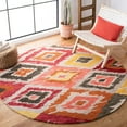 thumbnail image 2 of SAFAVIEH Ikat Leontyne Abstract Geometric Wool Area Rug, Beige/Pink, 9' x 12', 2 of 10