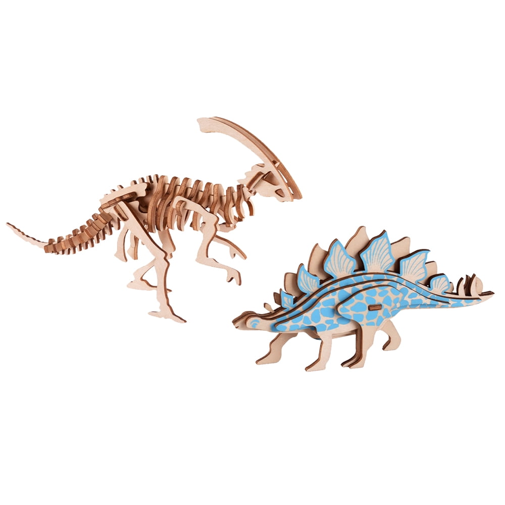 Cocobaby 3D Puzzle Stegosaurus&Parasaurus Dinosaur Wood Craft ...