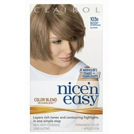 Easy Medium Champagne (Nice 'n Easy with Color Blend Technology Permanent Color, Natural Medium Champagne Blonde 103B 1 kit (Pack of)