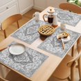 thumbnail image 5 of Bohemian Placemats Set of 12, Vintage Distressed Grey Ethnic Geometric Floral Non-Slip Place Mats Washable Table Mats for Kitchen Dining Table Decorations Indoor/Outdoor, 5 of 9