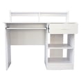 thumbnail image 2 of Computer Desk with Keyboard Tray, Wooden Storage Desk with Drawer and Storage Shelves,  Laptop Studying Writing Desk with Bookshelf for Home, Office, Bedroom, Small Space, 2 of 8