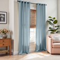 thumbnail image 2 of Cortinas Jinchan de lino azul semitransparente, 240 x 245 cm, 2 paneles, 2 of 8
