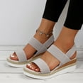 thumbnail image 4 of Dakaela Platform Sandals Women Espadrille Wedge Walking Shoes Comfortable Ankle Strap Summer Sandal, 4 of 7