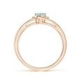 thumbnail image 2 of ANGARA Natural Aquamarine and Diamond Split Shank Ring in 14K Rose Gold for Women (Size-5x3mm) | March Birthstone, Birthday, Anniversary, Jewelry Gift for Women | Natural Aquamarine Ring, 2 of 10