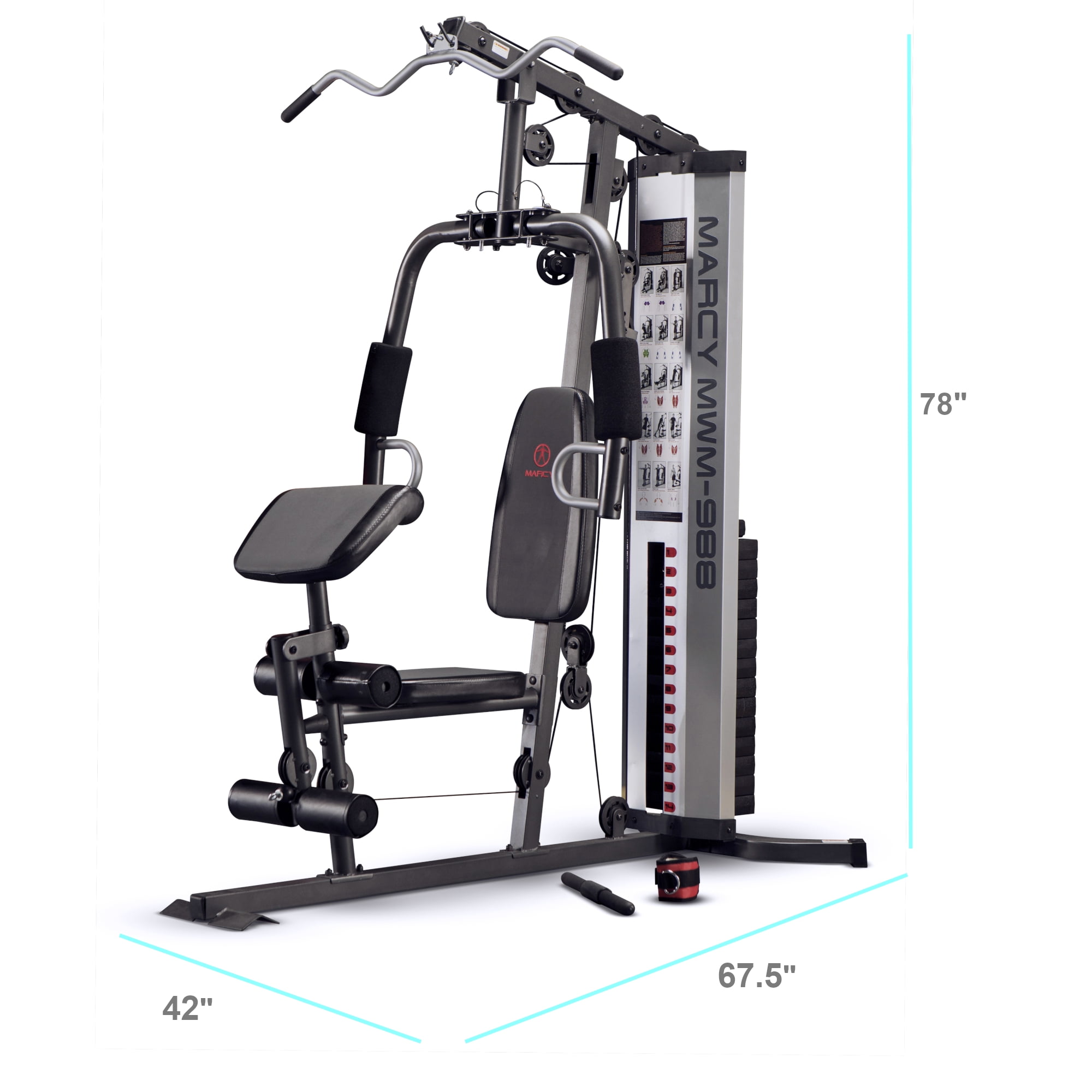 Sporting Goods White Marcy Powder Coated Steel Home Gym
